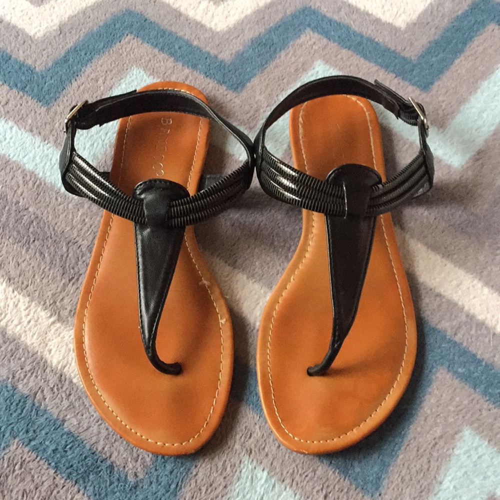 Bamboo slingback thong flip flops
